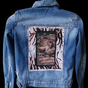 Secondhand Goddess Upcycled Denim Jacket Studded Vintage Thrift
